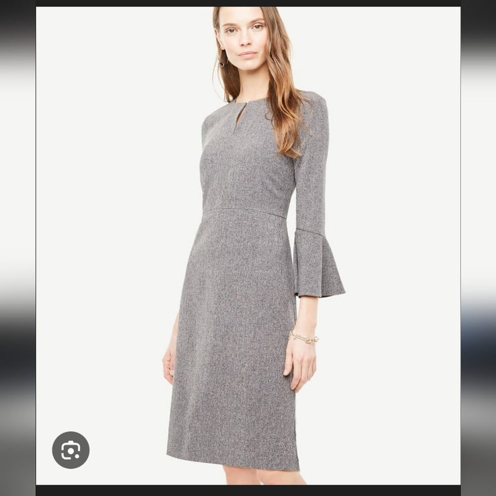 Ann Taylor Factory Bell Sleeve Heather Gray, knee length Size 8